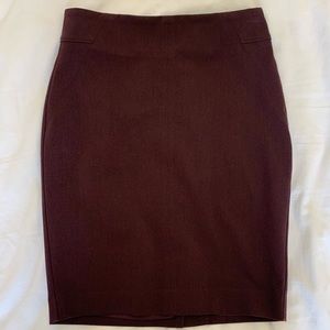 Loft 00P Burgundy Pencil Skirt